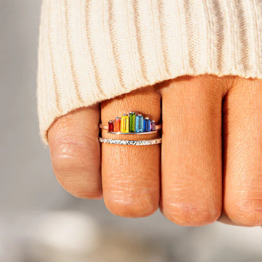 Rainbow Crown Ring for Granddaughter