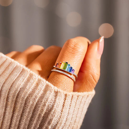 Rainbow Crown Ring for Granddaughter