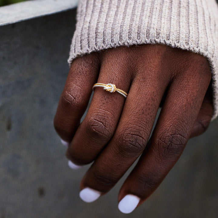 Mother & Daughter Bond Handcrafted Two Strand Knot Ring