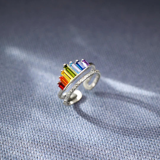 To My Bestie/Sister Rainbow Ring