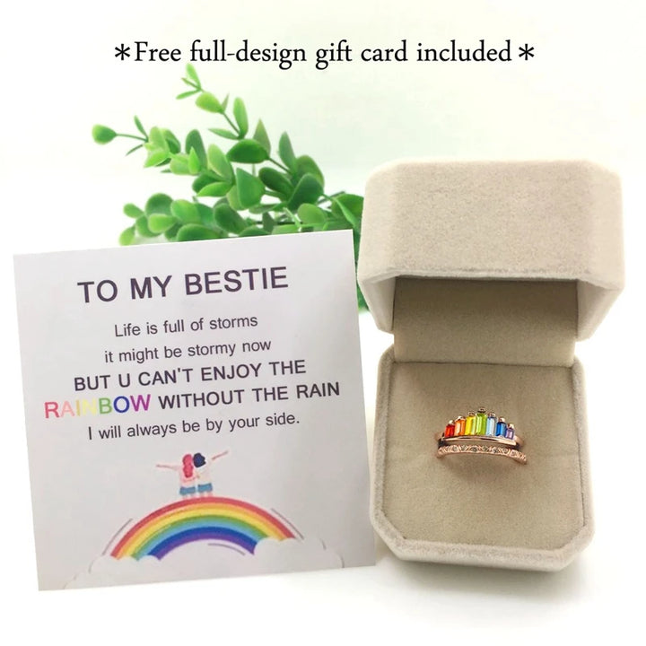 To My Bestie/Sister Rainbow Ring