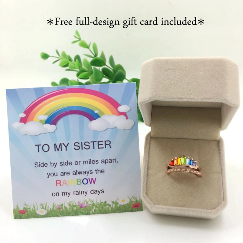 To My Bestie/Sister Rainbow Ring