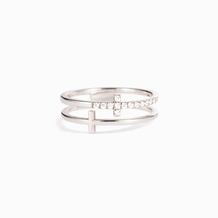 To My Daughter Pray Through It - Double Cross Ring