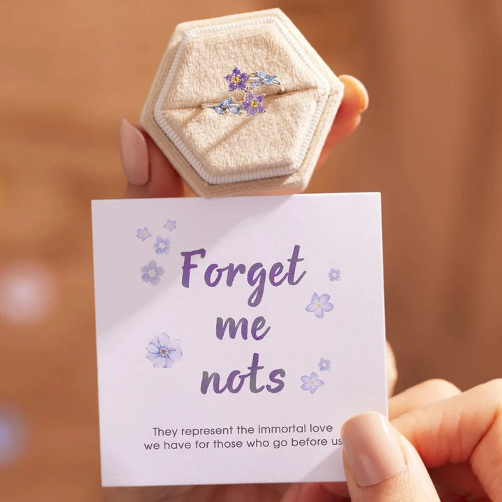 Forget-me-nots Flower Leaf Ring