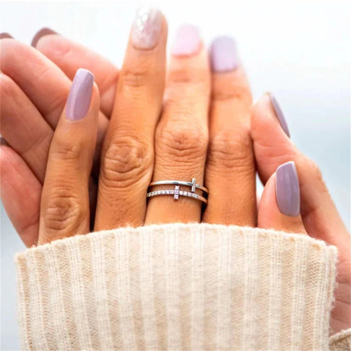 To My Daughter Pray Through It - Double Cross Ring