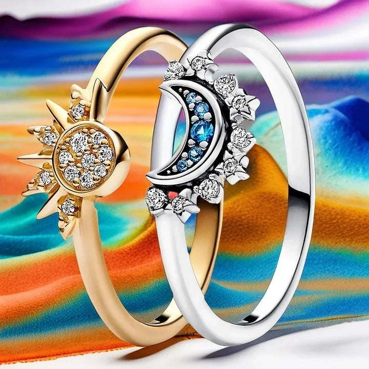 Sparkling Moon Sun Ring