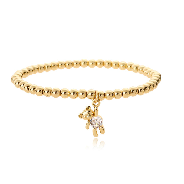 Gold Bear Bead Bracelet