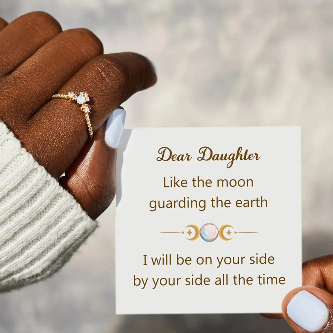 Mother Daughter Moon Ring