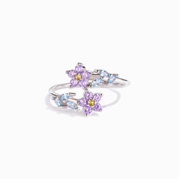 Forget-me-nots Flower Leaf Ring