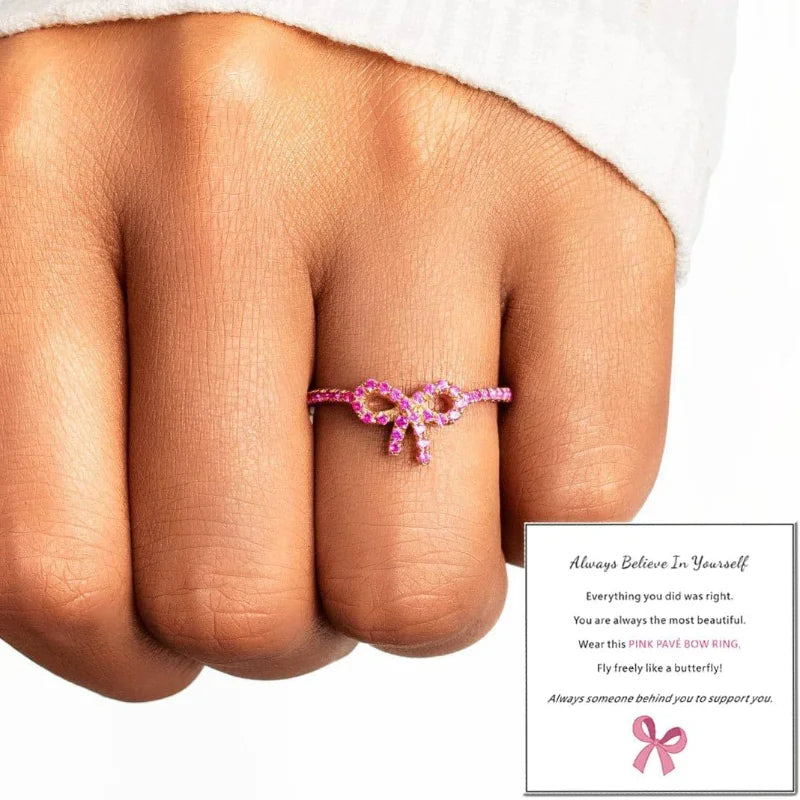 Pink Bow Ring