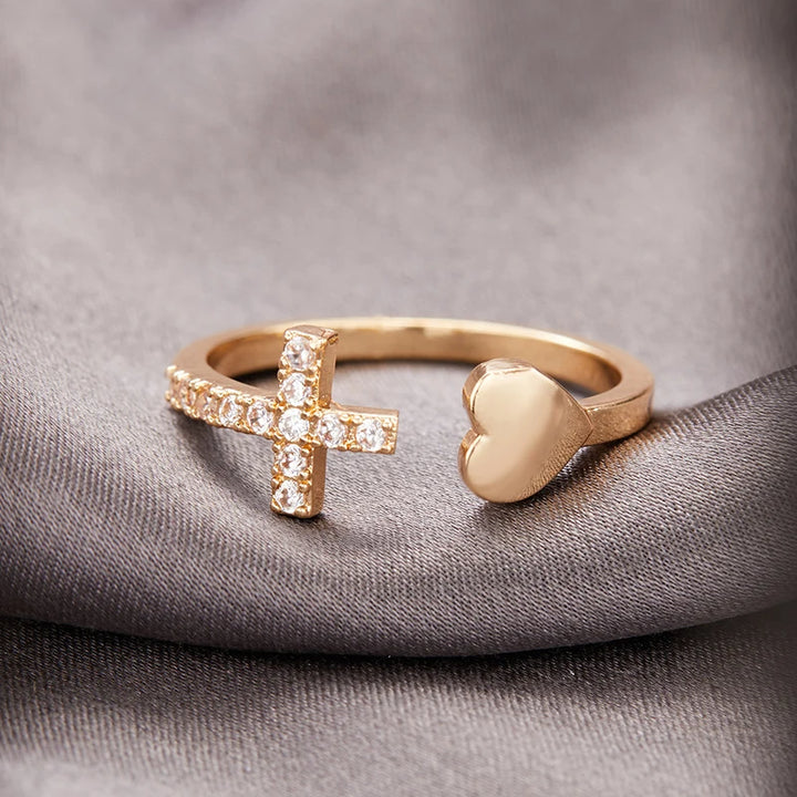 Cross Heart Ring