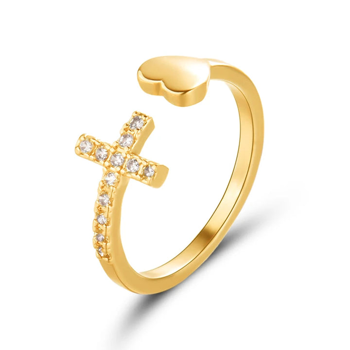 Cross Heart Ring