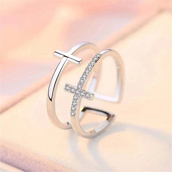 To My Daughter Pray Through It - Double Cross Ring