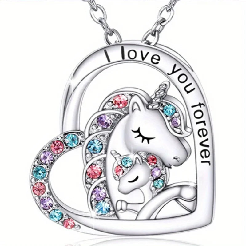 Mother and Child Unicorn Pendant