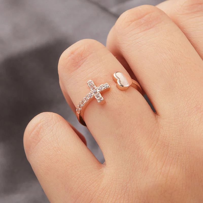 Cross Heart Ring