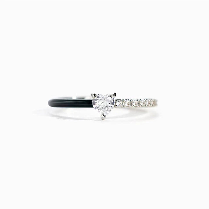 Love Me Until I'm Me Again Black Heart Ring