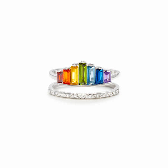 Rainbow Crown Ring for Granddaughter